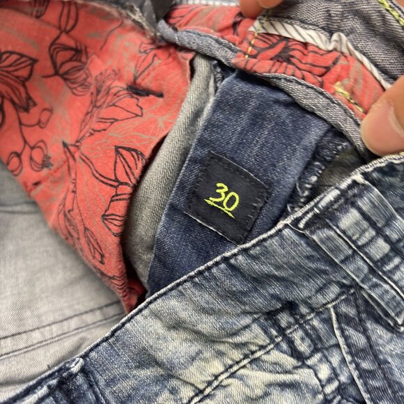 Y2K Projek Raw Cargo Shorts Men’s Sz 30 Light Wash Denim Jeans Punk Streetwear - Picture 10 of 15